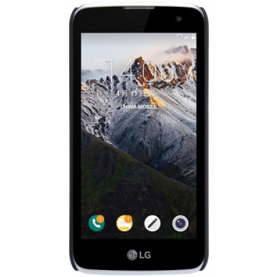 LG K4 (K120E) Nillkin Frosted Shield melns plastmasas apvalks + ekrāna aizsargplēve / Vacins.lv