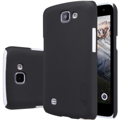 LG K4 (K120E) Nillkin Frosted Shield melns plastmasas apvalks + ekrāna aizsargplēve / Vacins.lv