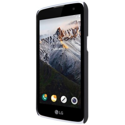LG K4 (K120E) Nillkin Frosted Shield melns plastmasas apvalks + ekrāna aizsargplēve / Vacins.lv