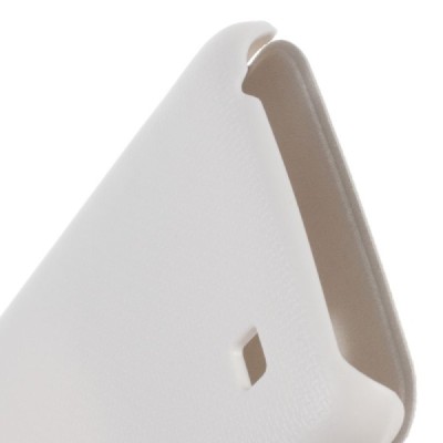 LG K4 (K120E) View Window balts atvēramais ādas maciņš / Vacins.lv
