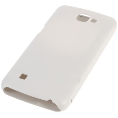 LG K4 (K120E) View Window balts atvēramais ādas maciņš / Vacins.lv
