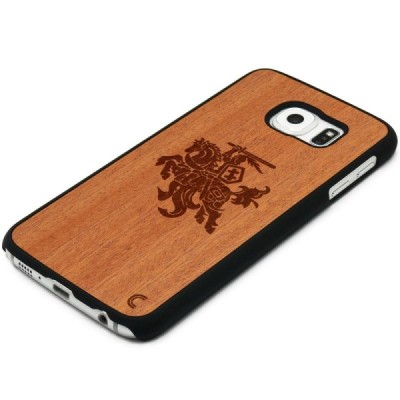 Samsung Galaxy S6 edge (G925) „Crafted Cover“ Vytis natūralaus medžio dėklas (šviesus medis) / Priedai.lt