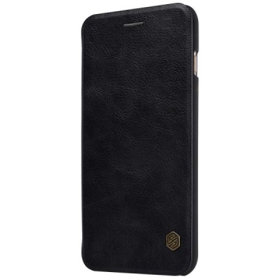 Greznais „Nillkin“ Qin sērijas ādas atvērams melns Apple iPhone 7 Plus (iPhone 8 Plus) maciņš / Vacins.lv