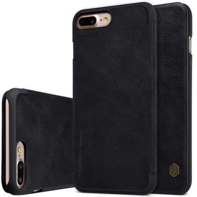 Greznais „Nillkin“ Qin sērijas ādas atvērams melns Apple iPhone 7 Plus (iPhone 8 Plus) maciņš / Vacins.lv