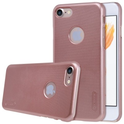 Nillkin Frosted Shield Apple iPhone 7 (iPhone 8) rožinis plastikinis dėklas + apsauginė ekrano plėvelė / Priedai.lt