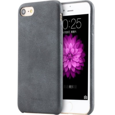 „USAMS“ Slim Leather BOB Apple iPhone 7 (iPhone 8) melns ādas apvalks / Vacins.lv