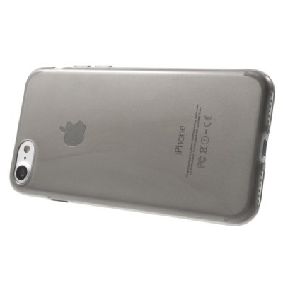 Apple iPhone 7 (iPhone 8) skaidrus (permatomas) pilkas (tamsintas) kieto silikono TPU ploniausias pasaulyje dėklas - nugarėlė / 