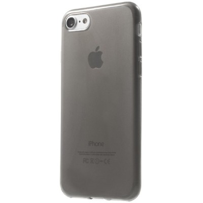 Apple iPhone 7 (iPhone 8) skaidrus (permatomas) pilkas (tamsintas) kieto silikono TPU ploniausias pasaulyje dėklas - nugarėlė / 