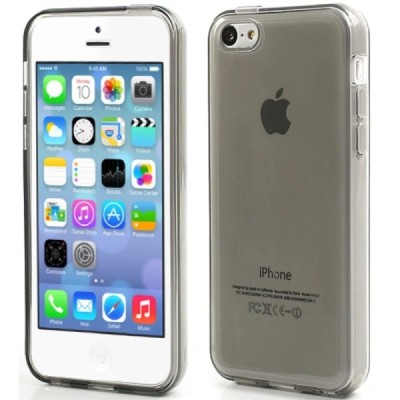 Apple iPhone 5C pelēks/balts cieta silikona futrālis / Vacins.lv