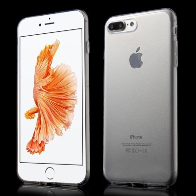 Apple iPhone 7 Plus (iPhone 8 Plus) dzidrs (caurspīdīgs) cieta silikona TPU pasaulē planākais apvalks / Vacins.lv