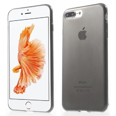 Apple iPhone 7 Plus (iPhone 8 Plus) dzidrs (caurspīdīgs) pelēks cieta silikona TPU pasaulē planākais apvalks / Vacins.lv