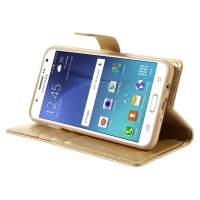 Mercury Blue Moon Samsung Galaxy J5 2016 (J510) atvērams zelta ādas maciņš - maks / Vacins.lv