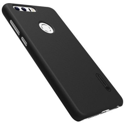 Nillkin Frosted Shield Honor 8 juodas plastikinis dėklas + apsauginė ekrano plėvelė / Priedai.lt