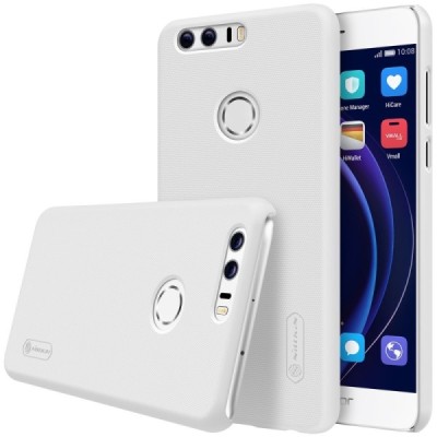 Honor 8 Nillkin Frosted Shield balts plastmasas apvalks + ekrāna aizsargplēve / Vacins.lv