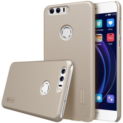 Nillkin Frosted Shield Honor 8 auksinis plastikinis dėklas + apsauginė ekrano plėvelė / Priedai.lt