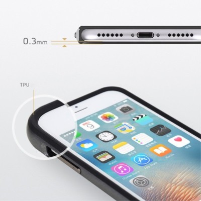 „Rock“ Royce pastiprinātas aizsardzības melns apmales pelēkā krāsā Apple iPhone 7 (iPhone 8) apvalks / Vacins.lv