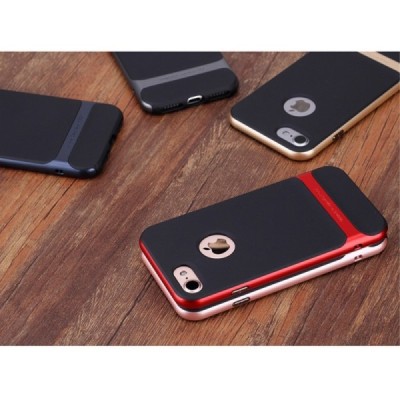 „Rock“ Royce pastiprinātas aizsardzības melns apmales pelēkā krāsā Apple iPhone 7 (iPhone 8) apvalks / Vacins.lv