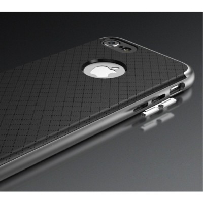 Apple iPhone 7 (iPhone 8) „IPAKY“ cieta silikona (TPU) melns apvalks (apmales - pelekā krāsā) / Vacins.lv