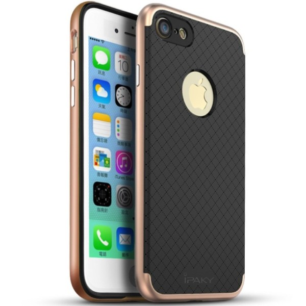„IPAKY“ kieto silikono (TPU) dėklas - juodas / rožinis (iPhone 7 / 8 / SE 2020 / SE 2022)