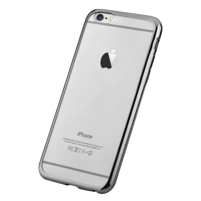 Apple iPhone 7 (iPhone 8) elegants „Devia“ Glitter dzidrs (caurspīdīgs) silikona TPU apvalks (apmales melnā krāsā) ar ekrāna aiz