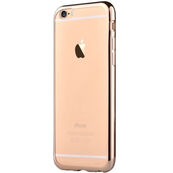 „Devia“ Glitter dėklas - skaidrus, auksinis + apsauginis ekrano stiklas (iPhone 7 / 8 / SE 2020 / SE 2022)
