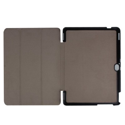 Huawei MediaPad M2 10 atverčiamas juodas odinis dėklas - knygutė / Priedai.lt