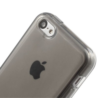 Apple iPhone 5C pelēks/balts cieta silikona futrālis / Vacins.lv