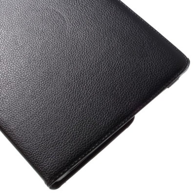 Huawei MediaPad M2 10 atvēramais melns ādas maciņš, grozās 360° grādu apjomā / Vacins.lv