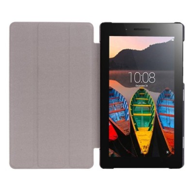 Lenovo Tab3 7 Essential (710, 710F, 710I) atverčiamas raudonas odinis dėklas - knygutė / Priedai.lt