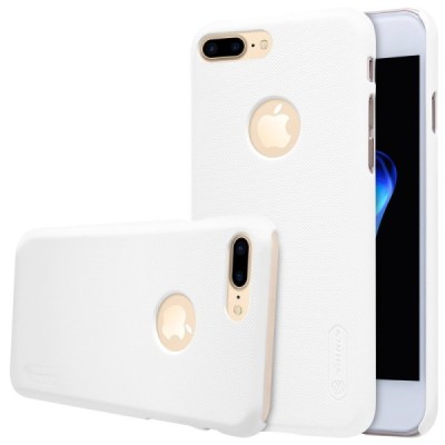 Nillkin Frosted Shield Apple iPhone 7 Plus (iPhone 8 Plus) baltas plastikinis dėklas + apsauginė ekrano plėvelė / Priedai.lt