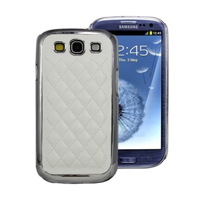 Stilīgs balts ādas Samsung Galaxy S3 i9300 apvalks / Vacins.lv