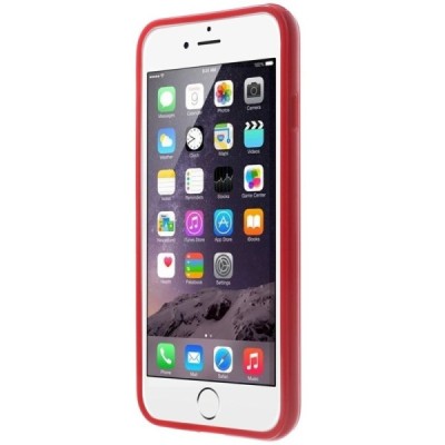 Apple iPhone 6, 6s cieta silikona (TPU) glancēta sarkans apvalks / Vacins.lv