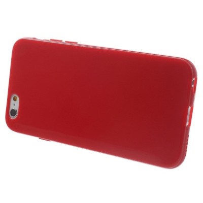 Apple iPhone 6, 6s cieta silikona (TPU) glancēta sarkans apvalks / Vacins.lv