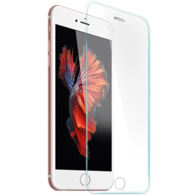 iPhone 6 Plus (6s+ pluss) Tempered Glass pilnīgi aizsedzams dzidrs ekrāna aizsargstikls ar silikona (TPU) sānu apmale (0,3 mm) /
