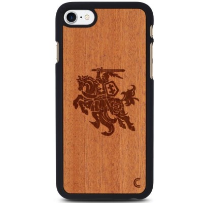 Apple iPhone 7 (iPhone 8) „Crafted Cover“ Vytis natūralaus medžio dėklas (šviesus medis) / Priedai.lt