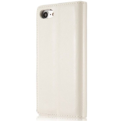 Apple iPhone 7 (iPhone 8) „CaseMe“ solīds atvēramais ādas balts maciņš - maks / Vacins.lv