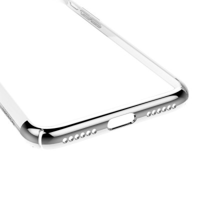 Apple iPhone 7 (iPhone 8) Baseus Glitter dzidrs (caurspīdīgs) sudrabs plastmasas apvalks / Vacins.lv