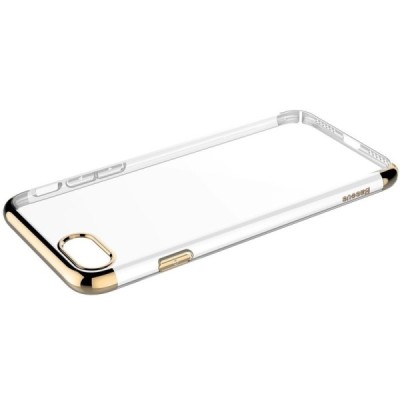 Apple iPhone 7 (iPhone 8) Baseus Glitter dzidrs (caurspīdīgs) zelta plastmasas apvalks / Vacins.lv