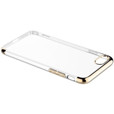 Apple iPhone 7 (iPhone 8) Baseus Glitter dzidrs (caurspīdīgs) zelta plastmasas apvalks / Vacins.lv