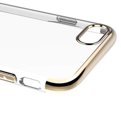 Apple iPhone 7 (iPhone 8) Baseus Glitter dzidrs (caurspīdīgs) zelta plastmasas apvalks / Vacins.lv