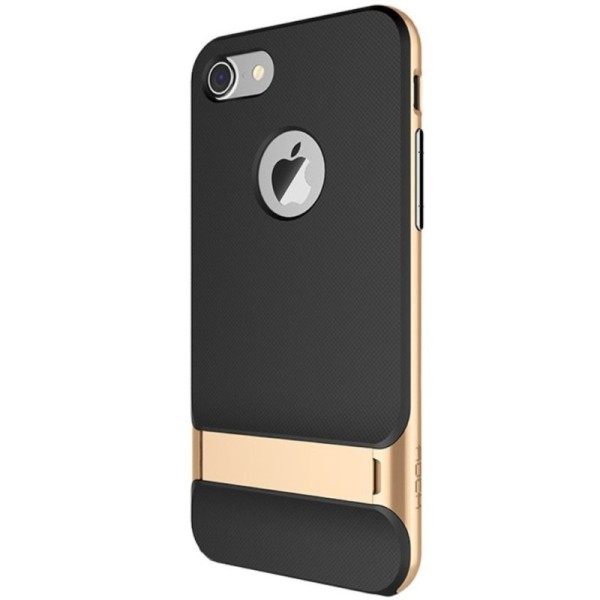 „Rock“ Royce Kickstand apvalks - melns apmales zeltā krāsā (iPhone 7 / 8 / SE 2020 / SE 2022)