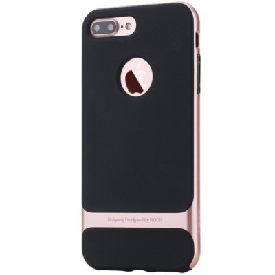 „Rock“ Royce pastiprinātas aizsardzības melns apmales rozā krāsā Apple iPhone 7 Plus (iPhone 8 Plus) apvalks / Vacins.lv