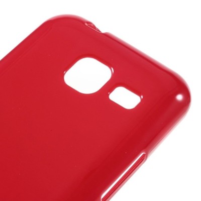 Samsung Galaxy J1 mini (J105) cieta silikona (TPU) sarkans apvalks / vacins.lv