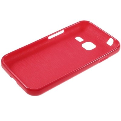 Samsung Galaxy J1 mini (J105) cieta silikona (TPU) sarkans apvalks / vacins.lv