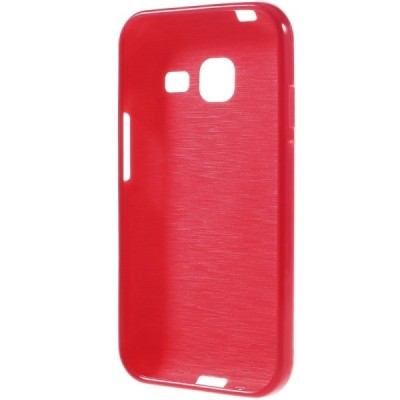 Samsung Galaxy J1 mini (J105) cieta silikona (TPU) sarkans apvalks / vacins.lv