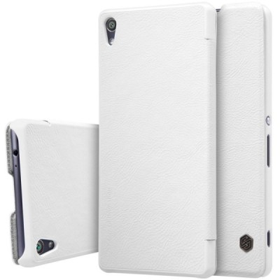Prabangus „Nillkin“ Qin serijos baltas odinis atverčiamas Sony Xperia XA Ultra (F3212, F3216) dėklas / Priedai.lt