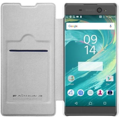 Prabangus „Nillkin“ Qin serijos baltas odinis atverčiamas Sony Xperia XA Ultra (F3212, F3216) dėklas / Priedai.lt