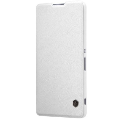 Prabangus „Nillkin“ Qin serijos baltas odinis atverčiamas Sony Xperia XA Ultra (F3212, F3216) dėklas / Priedai.lt