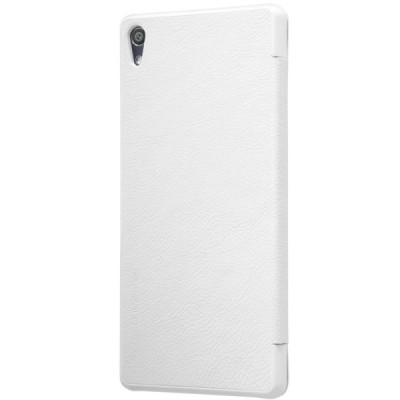 Prabangus „Nillkin“ Qin serijos baltas odinis atverčiamas Sony Xperia XA Ultra (F3212, F3216) dėklas / Priedai.lt