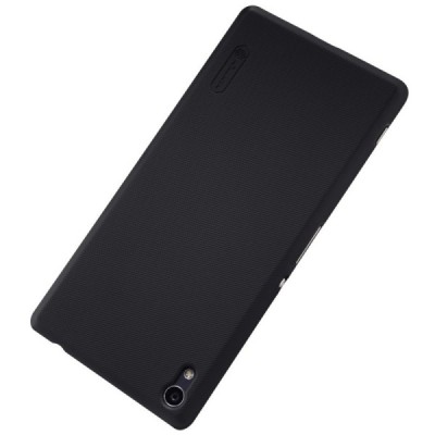 Nillkin Frosted Shield Sony Xperia XA Ultra (F3212, F3216) juodas plastikinis dėklas + apsauginė ekrano plėvelė / Priedai.lt